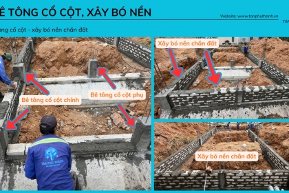 Quy trình thi công móng băng 1 phương - Thi công phần thô nhà phố 