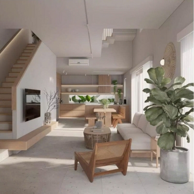 Ngôi nhà mang phong cách hiện đại, với tông màu nhã nhặn và tinh tế, tạo cảm giác thư thái và gần gũi. Ngôi nhà mang phong cách hiện đại, với tông màu nhã nhặn và tinh tế, tạo cảm giác thư thái và gần gũi.