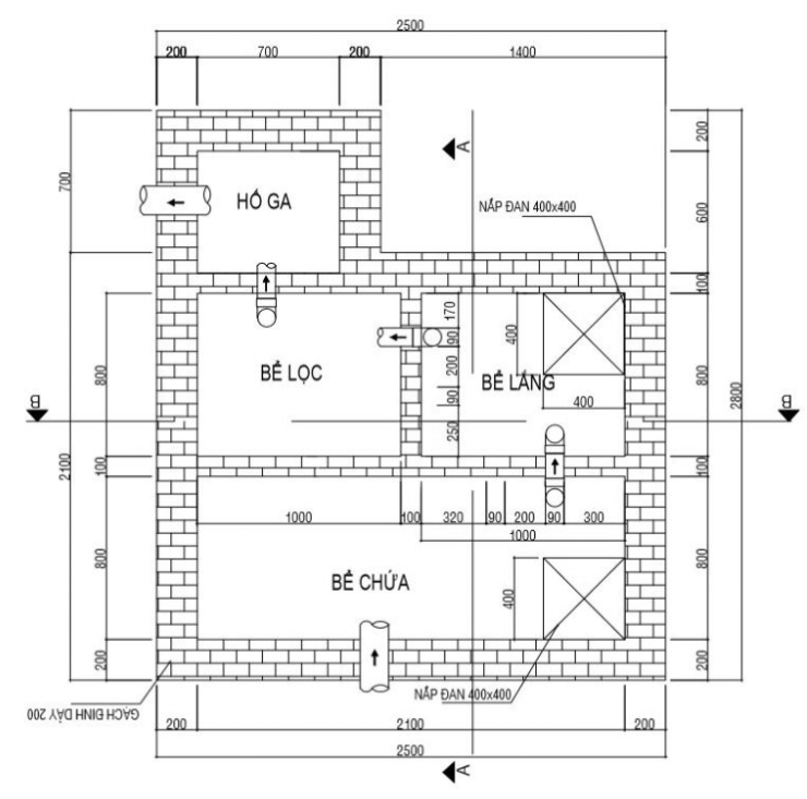 thi công bể phốt nhà phố 